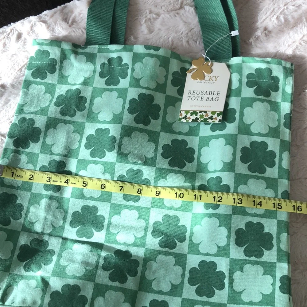 SHAMROCK Reusable Canvas Tote Shopping Bag St. Patrick’s Day Clover Shamrocks